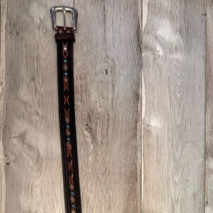 Ariat Black and Brown Leather Belt